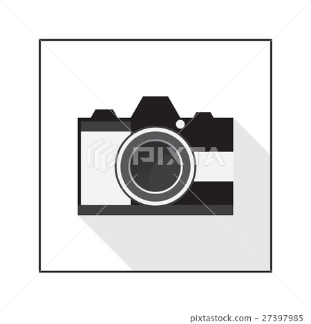 Camera flat icon on white background. - Stock Illustration [27397985 ...