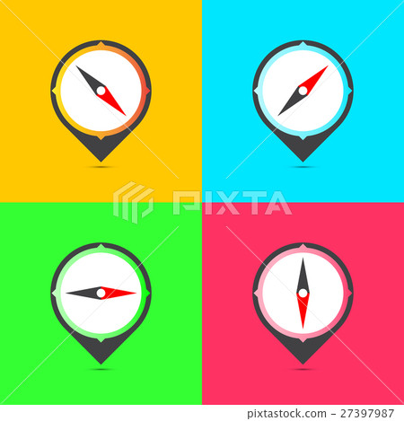 Compasses flat icons set. 27397987