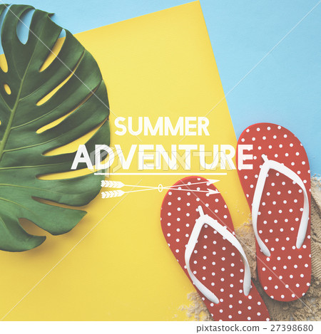 Summer Break Lifestyle Flipflop Vacation Words Concept Summer Break Lifestyle Flipflop Vacation Words Concept 27398680