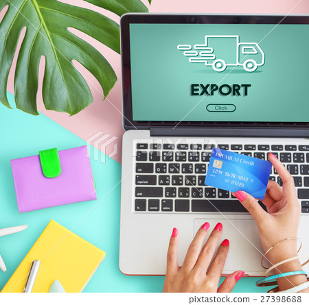Import Export Shipment Truck Graphic Concept Import Export Shipment Truck Graphic Concept 27398688