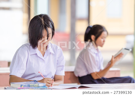 Young Asian students activity in school uniform. 27399130