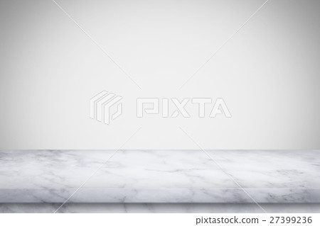 Empty marble table with white gray wall background Empty marble table with white gray wall background 27399236