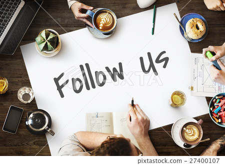 Follow Us Social Media Networking Blog Content Concept Follow Us Social Media Networking Blog Content Concept 27400107