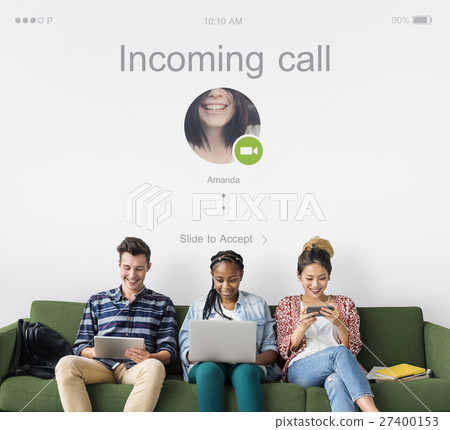 Incoming Call Communication Conenction Concept Incoming Call Communication Conenction Concept 27400153