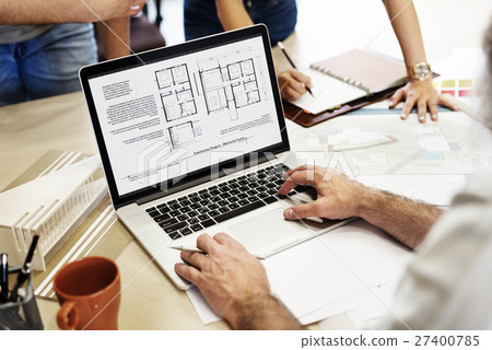 Design Studio Architect Creative Occupation Blueprint Laptop Concept Design Studio Architect Creative Occupation Blueprint Laptop Concept 27400785