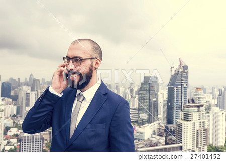 Business Person Talking Phone Concept Business Person Talking Phone Concept 27401452