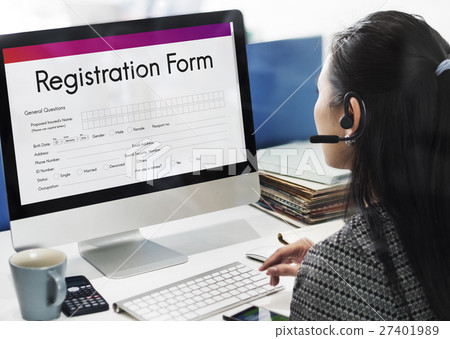 Registration Application Paper Form Concept Registration Application Paper Form Concept 27401989