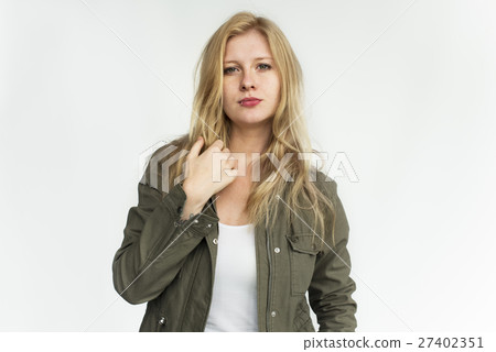 Young Woman Smiling Cheerful Concept 27402351