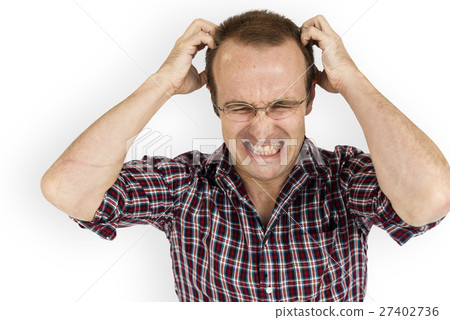 Man Stressed Scratching Head Concept 27402736