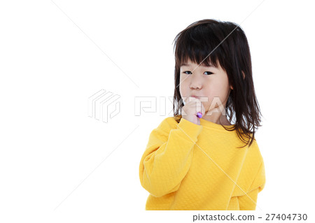 Closeup cute asian girl with a toothbrush in hand Closeup cute asian girl with a toothbrush in hand 27404730