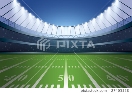 American football stadium with spotlight. 27405328