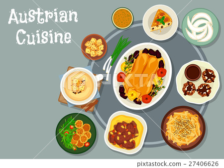 Austrian cuisine dinner icon for menu design 27406626