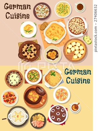 German cuisine dinner icon set for menu design 27406632