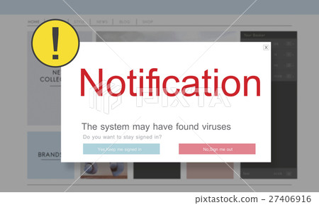 Exclamation Warning Caution Popup Concept 27406916