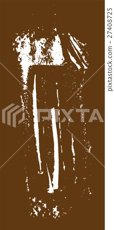 Grunge texture. White brush on brown. Vector  27408725