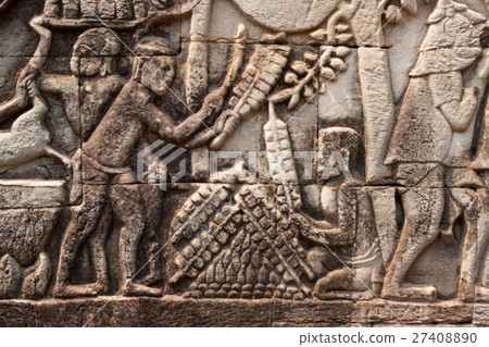 在吳哥紀念碑的巴戎寺的救濟 27408890
