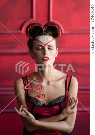 Satisfied beautiful woman in lingerie portrait Satisfied beautiful woman in lingerie portrait 27409140