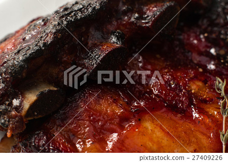 Closeup of appetizing grilled ribs 27409226