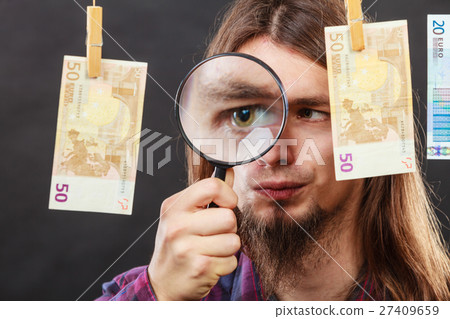 Man verify money cash Man verify money cash 27409659