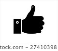 Print Thumb Up vector icon.cobalt color, rounded  27410398