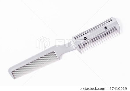 Comb slice hair with blade isolated. Comb slice hair with blade isolated. 27410919