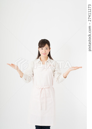 Woman raising both hands 27411273