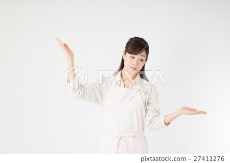Woman raising both hands 27411276