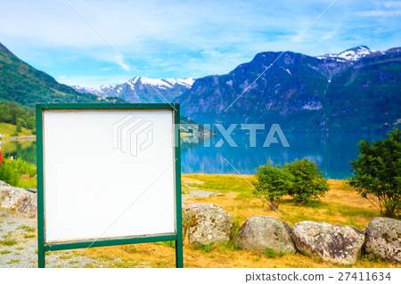 Empty board in mountains nature, Norway Empty board in mountains nature, Norway 27411634