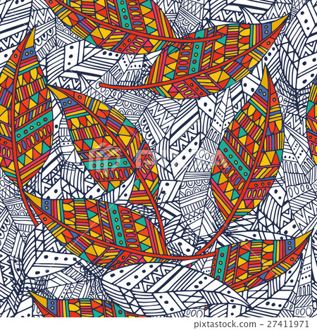 Seamless pattern with feather in vector Seamless pattern with feather in vector 27411971