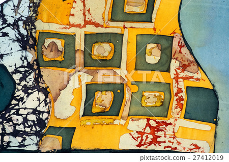Squares, fragment, hot batik, background texture 27412019