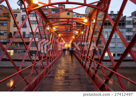 Eiffel Bridge in Girona at Evening 27412497