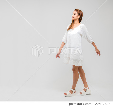 A white one-piece girl 27412892