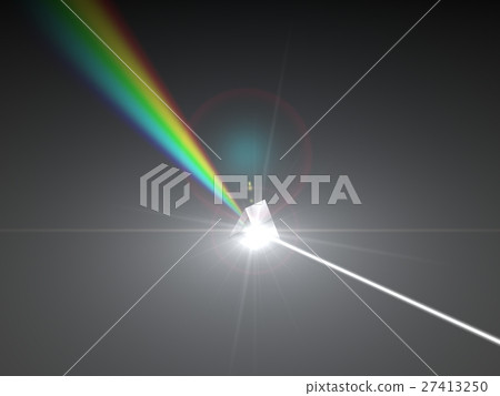 3d illustration of prism and refraction light rays 27413250