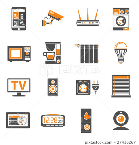 Smart House and internet of things icons set 27416267