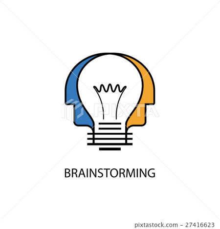 Human heads and light bulb icon.Creative mind logo 27416623