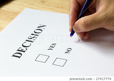 Decision paper with yes and no choice Decision paper with yes and no choice 27417774
