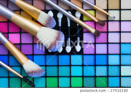 Brushes and eye-shadows palette Brushes and eye-shadows palette 27418180