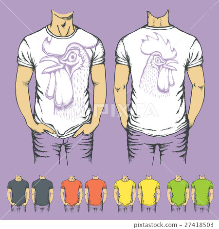 Vector t-shirts templates with prints of animals 27418503