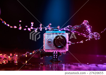 action camera splashed with water 27420655