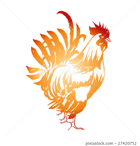Red Fire Rooster, Chinese New Year 2017 Symbol. 27420752