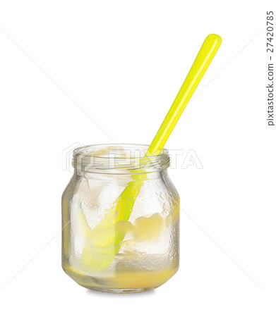 Baby food and spoon Baby food and spoon 27420785