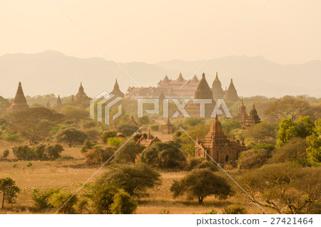 Pagoda landscape the plain of Bagan , Myanmar 27421464