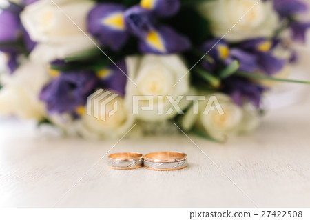 gold rings against the background of a wedding gold rings against the background of a wedding 27422508