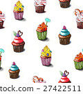 Cupcake illustration. Seamless pattern 27422511
