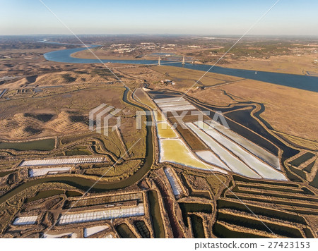 Aerial photography of the river Guadiana and the 27423153