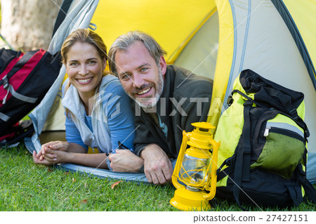 Portrait of happy hiker couple 27427151