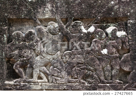 Relief of Bayon temple in Angkor monuments Relief of Bayon temple in Angkor monuments 27427665
