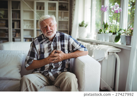 Senior man suffering from chest pain 27427992