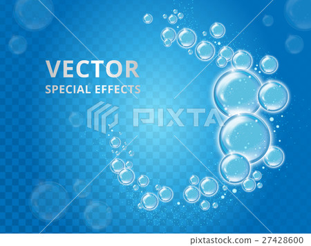 Blue glittering bubbles effect 27428600