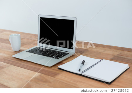 Diary, pen and coffee cup with laptop Diary, pen and coffee cup with laptop 27428952